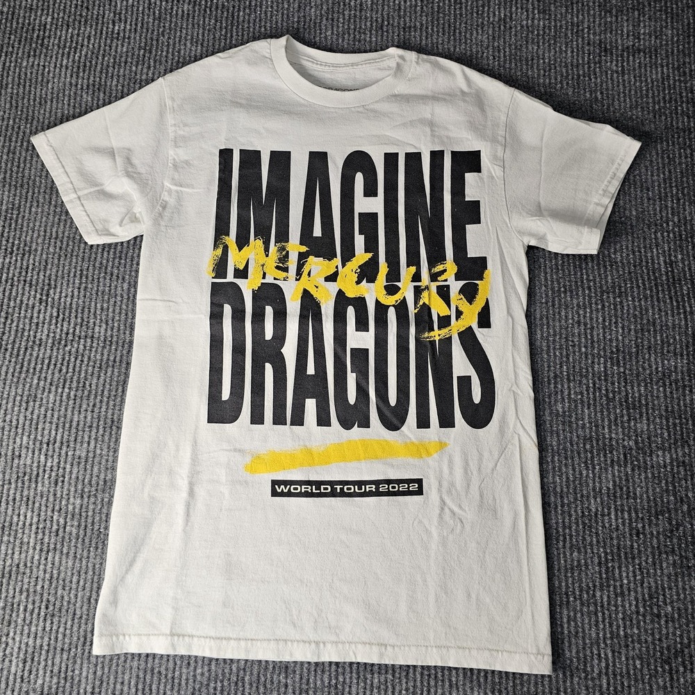 Imagine Dragons Shirt Mens Small White Mercury World Tour 2022 Concert Tee